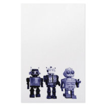 blue robots stationery