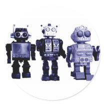 blue robots sticker