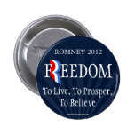 Blue Romney Freedom Lapel Pin Button