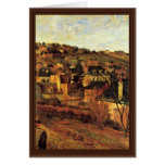 Blue Roofs At Rouen By Gauguin Paul (Best Quality) Cards