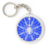 Blue Rosary Dream Catcher Keychain