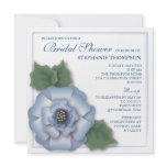 Blue Rose Floral Bridal Shower Invitation