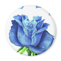 Blue Rose Flower Painting - Multi