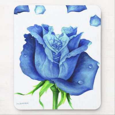 Blue Rose Flower Painting - Multi by JUDERM