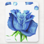 Blue Rose Flower Painting - Multi mousepads