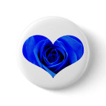 Blue Rose Heart Button