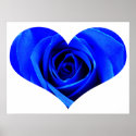 Blue Rose Heart Poster posters