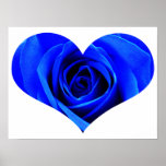 Blue Rose Heart Poster