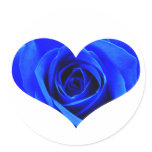 Blue Rose Heart Sticker