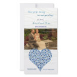 Blue Rose Heart Wedding Thank You Photo Card photo cards