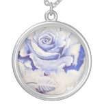 Blue Rose Personalized Necklace