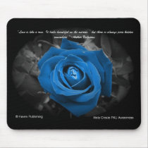 Blue Rose Quote Mousepad