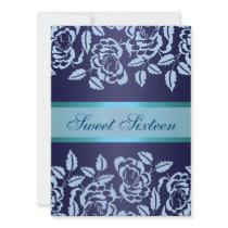 Blue Rose Sweet16 Birthday Invite