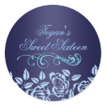 Blue Rose Sweet 16 Envelope Sticker/seal