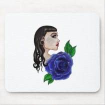 blue rose tattoo mouse mat