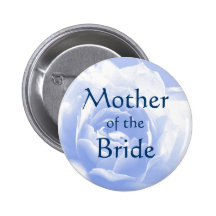 Blue Rose Wedding Party Pinback Buttons