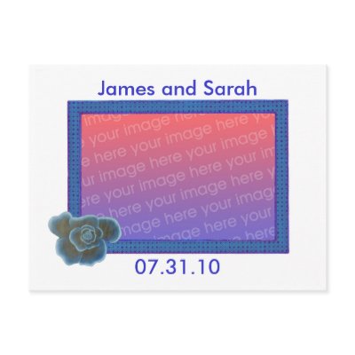 Blue Rose Wedding Photo Invitation Postcards by Cherylsart