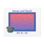 Blue Rose Wedding Photo Invitation Postcards