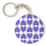 Blue Roses Hearts Keychain