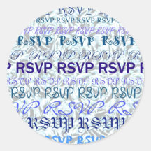 Blue Roses RSVP Sticker