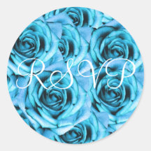 Blue Roses RSVP Sticker