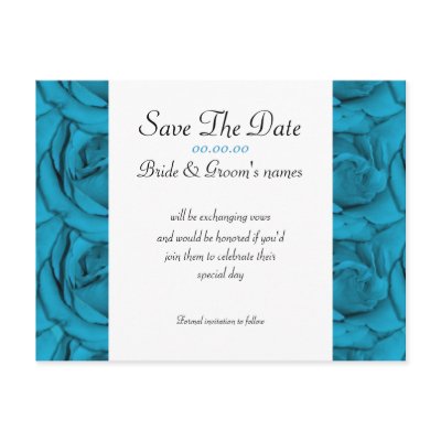 Blue roses - wedding save the date template by Florals
