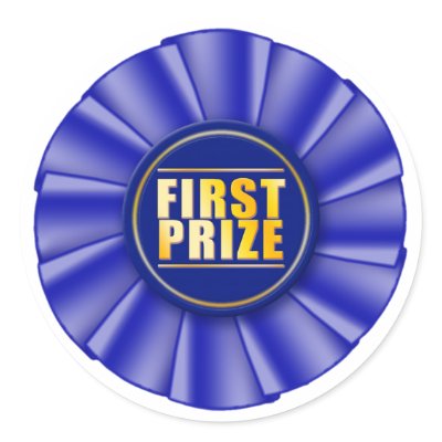 blue rosette first prize sticker by ruralfrance