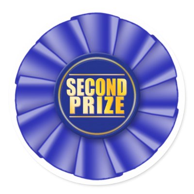 blue rosette second prize sticker by ruralfrance