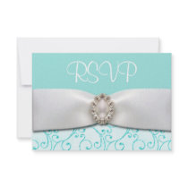 Blue RSVP Wedding Cards Custom Invitation