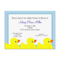 Blue Rubber Ducky Shower Invitation