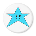 Blue Sad Star Fridge Magnet