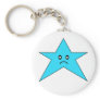Blue Sad Star Keychain