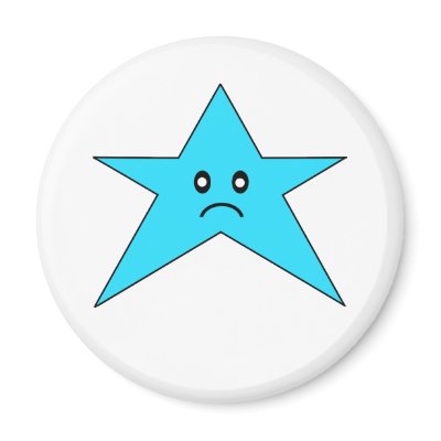 Blue Sad Star Magnet by designedbylisa