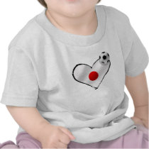 Blue Samurais Japan flag soccer ball love Tee Shirts