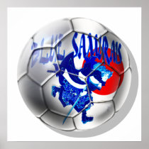 Blue Samurais - Samurai Blue Japan Soccer Gifts Posters