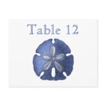 Blue Sand Dollar Reception Table Numbers
