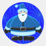 Blue Santa Christmas Design Sticker