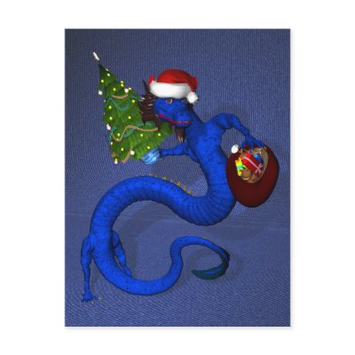 Blue Santa Dragon by Emangl3D