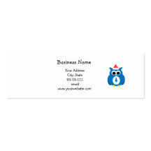 Blue santa owl business card template