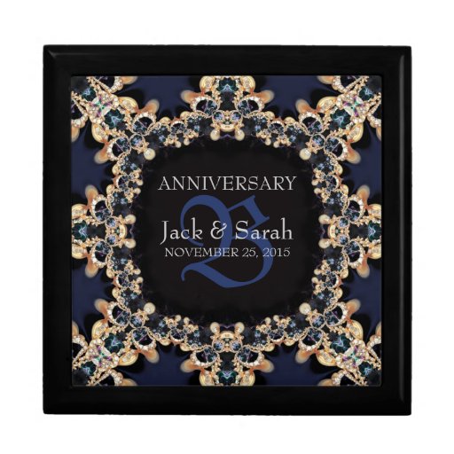 Blue Sapphire Gems Wedding Anniversary Gift Box