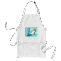 Blue Satin Ball Gown Pump Aprons