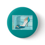 Blue Satin Ball Gown Pump