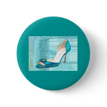 Blue Satin Ball Gown Pump