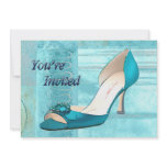 Blue Satin Ball Gown Pump Invitation