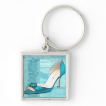 Blue Satin Ball Gown Pump