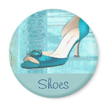Blue Satin Ball Gown Pump