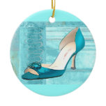 Blue Satin Ball Gown Pump ornaments