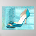 Blue Satin Ball Gown Pump posters