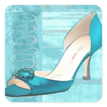 Blue Satin Ball Gown Pump