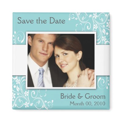 Blue Save the Date photo magnets by PMCustomWeddings